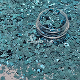 Pacific Blue Metallic Chunky Glitter - Blue Glitter / Aqua Glitter